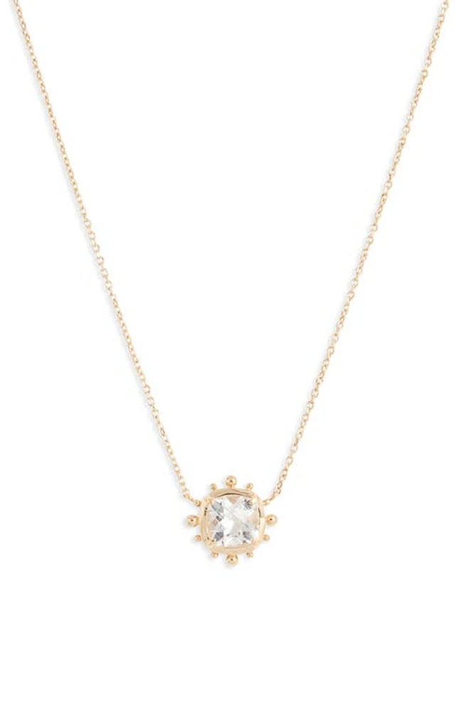 Anzie Dew Drop Avery White Topaz Pendant Necklace in Clear at Nordstrom, Size 17