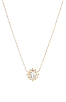 Anzie Dew Drop Avery White Topaz Pendant Necklace in Clear at Nordstrom, Size 17