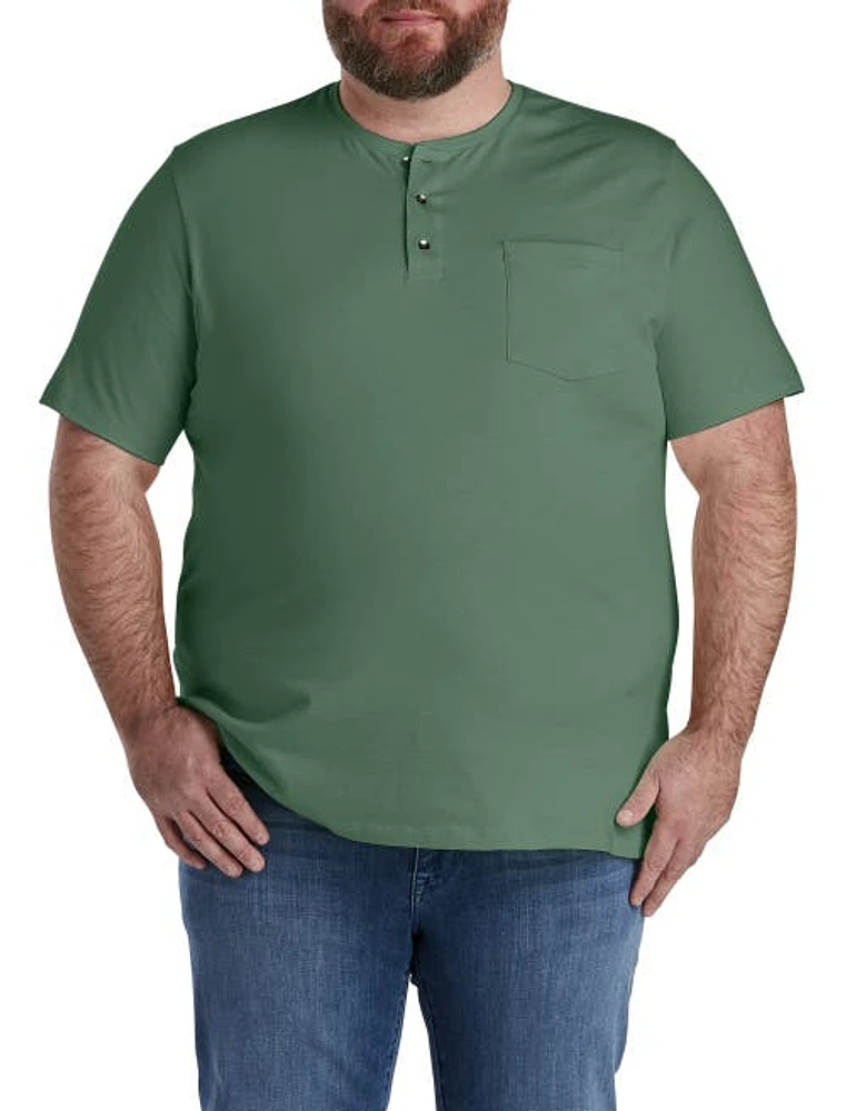 Harbor Bay by DXL Slub Henley Shirt Myrtle Green at Nordstrom,