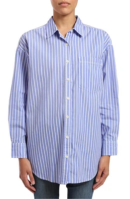 Mavi Jeans Stripe Cotton Button-Up Shirt Blue White Striped at Nordstrom,