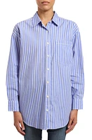 Mavi Jeans Stripe Cotton Button-Up Shirt Blue White Striped at Nordstrom,