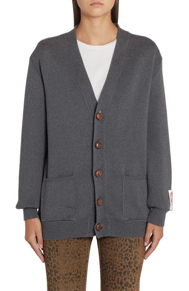 Golden Goose Darnelle V-Neck Cardigan in Dark Grey Melange at Nordstrom, Size Small