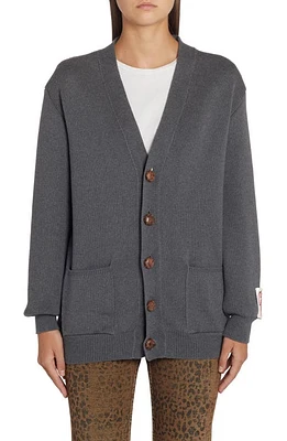 Golden Goose Darnelle V-Neck Cardigan in Dark Grey Melange at Nordstrom, Size Small