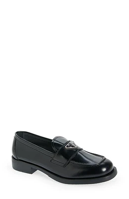 Prada Triangle Logo Loafer Nero at Nordstrom,