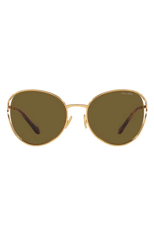 Miu Miu 58mm Phantos Sunglasses in Dark Brown at Nordstrom