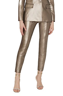 Milly Re Faux Leather Pants in Silver at Nordstrom, Size 28