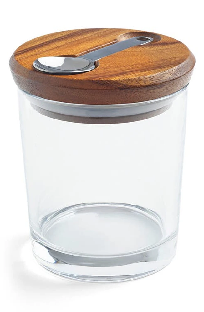 Nambé Cooper Canister with Scoop in Glass/Acacia at Nordstrom