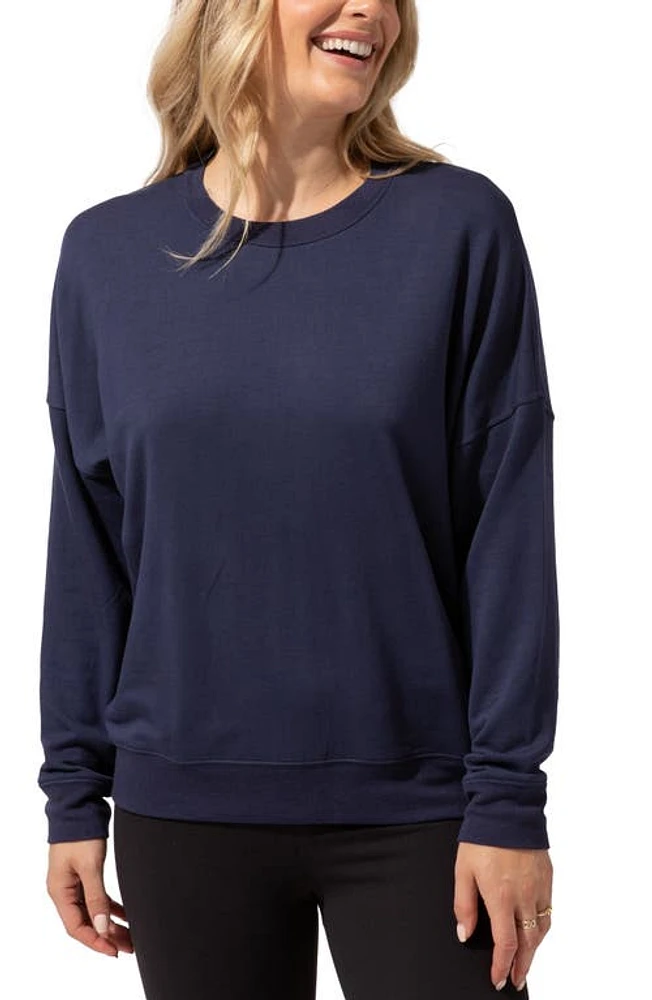 Threads 4 Thought Cathy Boyfriend Feather Fleece Sweatshirt Raw Denim at Nordstrom,