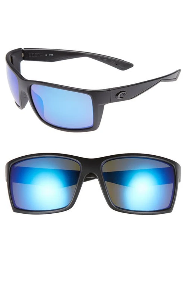 Costa Del Mar Reefton 65mm Polarized Sunglasses in Blackout/Blue Mirror at Nordstrom