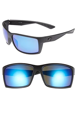 Costa Del Mar Reefton 65mm Polarized Sunglasses in Blackout/Blue Mirror at Nordstrom