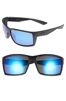 Costa Del Mar Reefton 65mm Polarized Sunglasses in Blackout/Blue Mirror at Nordstrom