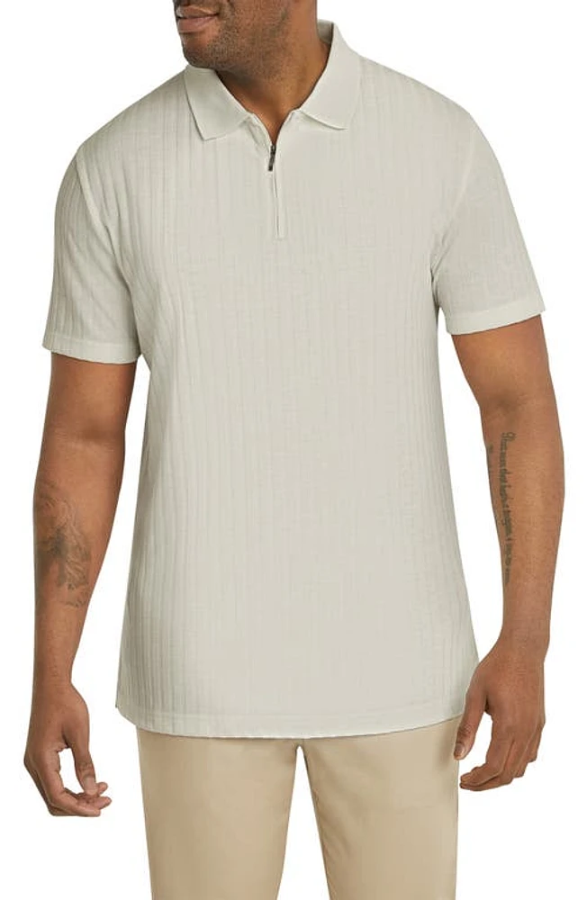 Johnny Bigg Page Zip Rib Polo Ivory at Nordstrom,