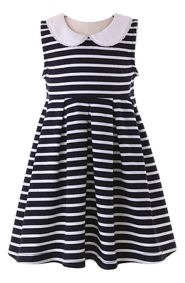 Rachel Riley Breton Stripe Sleeveless Cotton Dress Navy at Nordstrom,