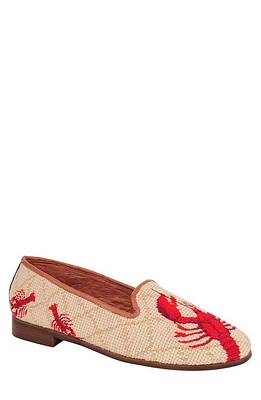 ByPaige BY PAIGE Needlepoint Lobster Flat Red/Tan at Nordstrom,