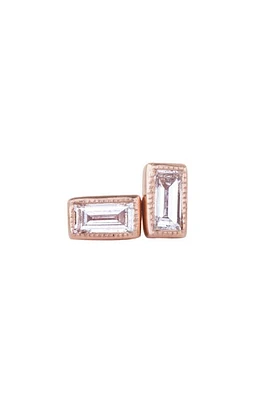 Sethi Couture Baguette Diamond Stud Earrings in Rose Gold at Nordstrom