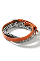 John Hardy Icon Leather & Sterling Silver Wrap Bracelet in at Nordstrom