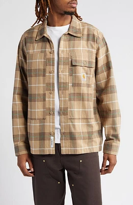 Carhartt Work Progress Hadley Plaid Cotton Flannel Button-Up Shirt Check at Nordstrom,