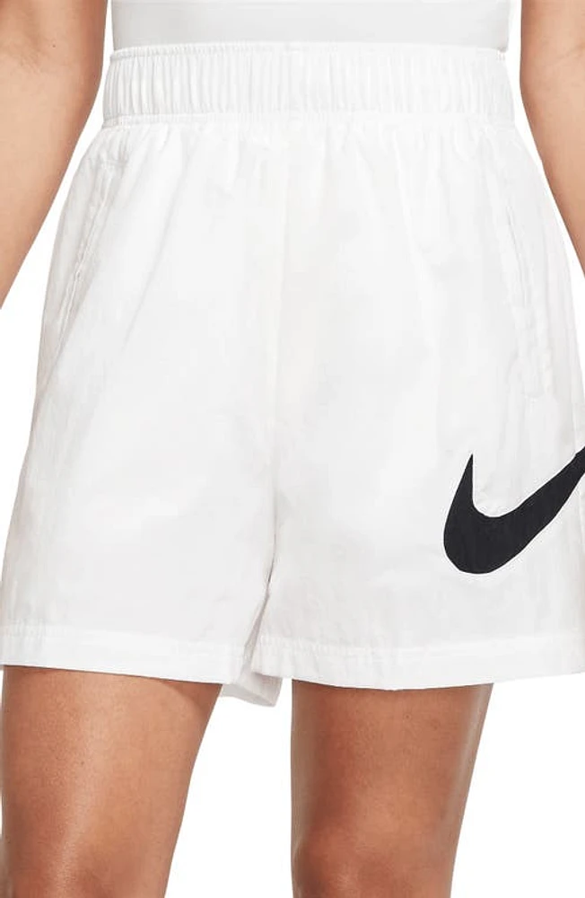 Nike Sportswear Essential Woven Shorts in White/Black at Nordstrom, Size X-Small Regular