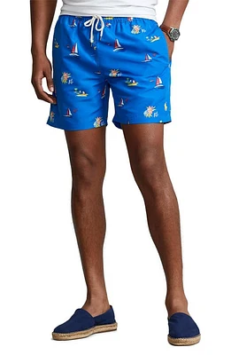 Polo Ralph Lauren Print Swim Trunks in Sur La Plage Small at Nordstrom