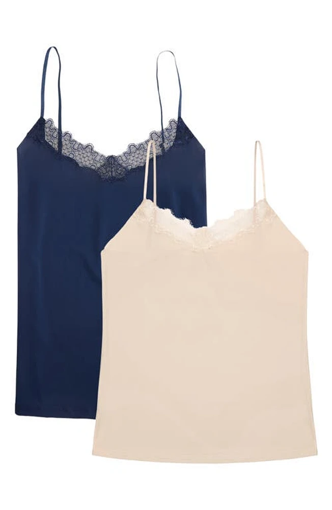 Uwila Warrior Happy Seams 2-Pack Lace Trim Camisoles Dress Blue, Smoke Grey at Nordstrom,