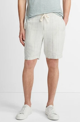 Vince Shadow Stripe Hemp Drawstring Shorts Alabaster/Limestone at Nordstrom,