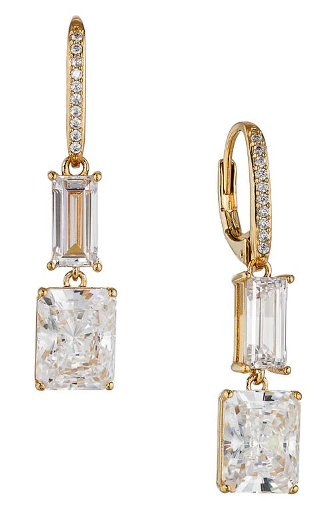 Nadri Double Drop Cubic Zirconia Earrings in Gold at Nordstrom