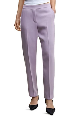 MANGO Relaxed Fit Straight Leg Trousers Light/Pastel Purple at Nordstrom,