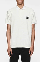 PURPLE BRAND Ribbed Terry Cloth Polo Off White at Nordstrom,