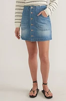 Marine Layer Emilia Button Front Denim Miniskirt Medium Wash at Nordstrom,