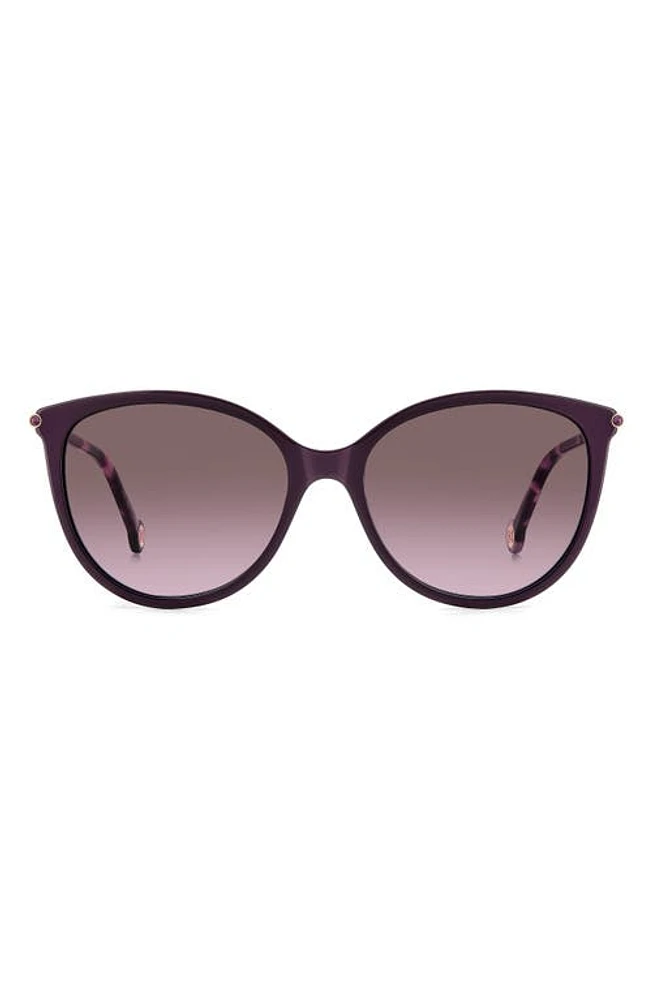 Carolina Herrera 57mm Round Sunglasses in Plum Gold at Nordstrom