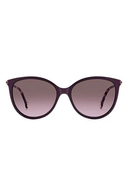 Carolina Herrera 57mm Round Sunglasses in Plum Gold at Nordstrom