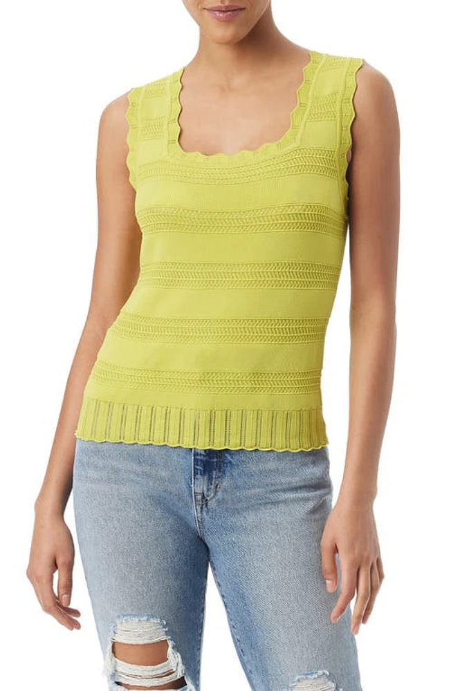 Sam Edelman Azariah Pointelle Sweater Tank Apple Green at Nordstrom,