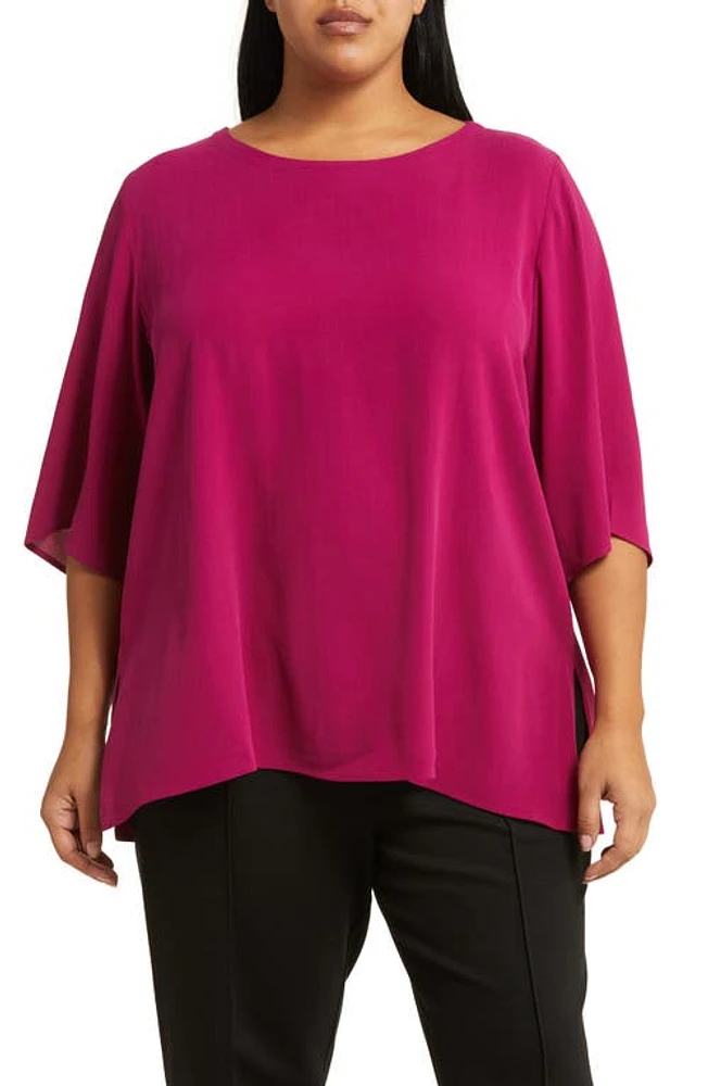 Eileen Fisher Silk Ballet Neck Top Rhapsody at Nordstrom,