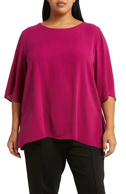 Eileen Fisher Silk Ballet Neck Top Rhapsody at Nordstrom,