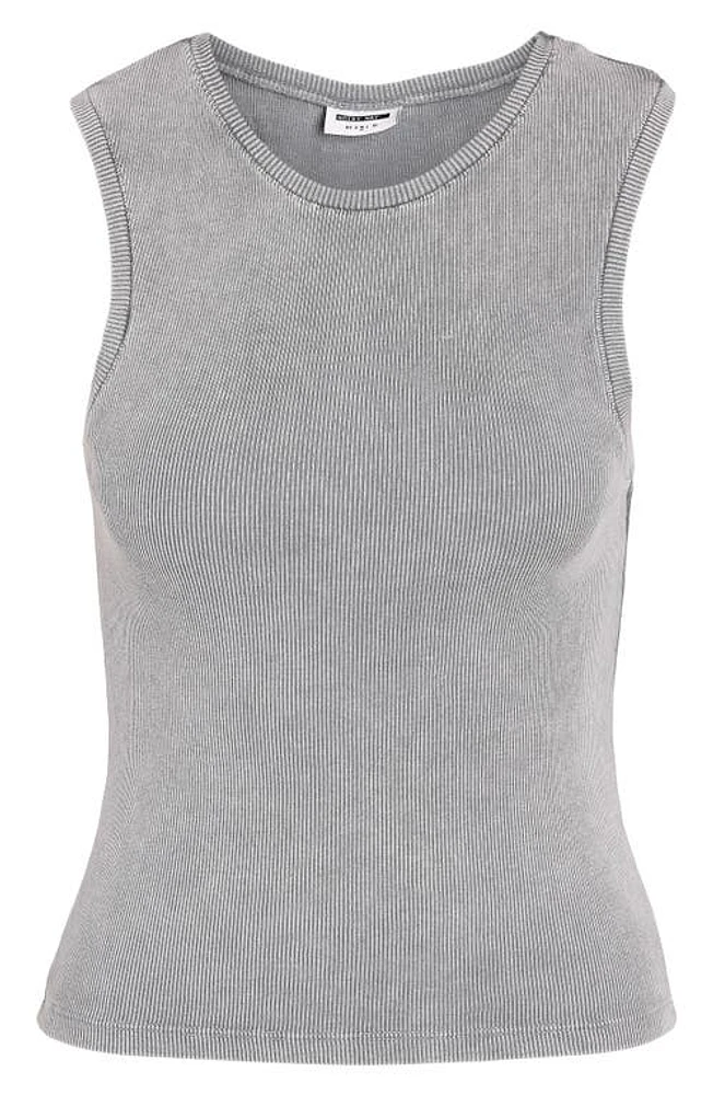 Noisy may Shania Rib Tank Charcoal Gray Detail at Nordstrom,