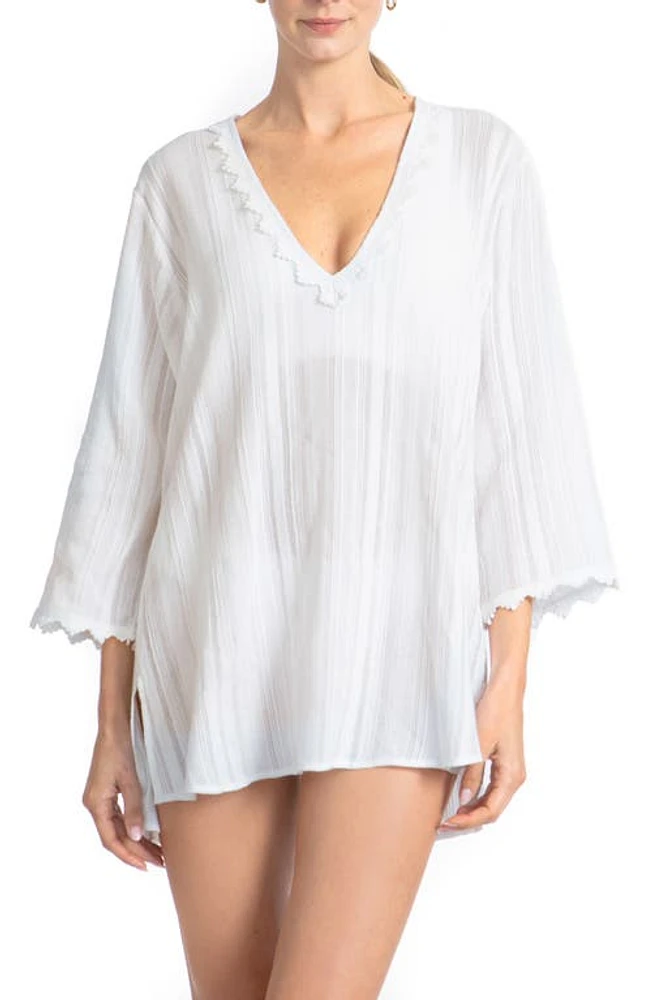 Robin Piccone Jo Lace Trim Cover-Up Tunic at Nordstrom,