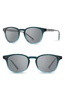 Shwood Kennedy 50mm Polarized Sunglasses in Deep Sea /Grey at Nordstrom