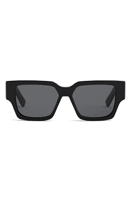 DIOR CD SU 56mm Square Sunglasses in Shiny Black /Smoke at Nordstrom