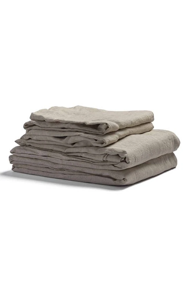 PIGLET IN BED Linen Sheet Set in Oatmeal at Nordstrom, Size Full