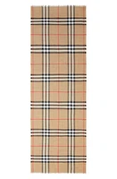 burberry Giant Check Print Wool & Silk Scarf in Archive Beige at Nordstrom