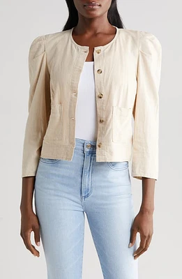 Le Jean Sienna Linen Blend Jacket Sand at Nordstrom,