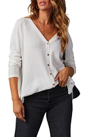 VICI Collection Miriam Oversize Knit Button-Up Shirt in White at Nordstrom, Size X-Small