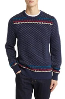 Brooks Brothers Snowflake Jacquard Cotton Crewneck Sweater Multifi at Nordstrom,