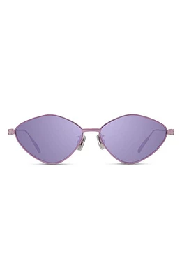 Givenchy GV Speed 57mm Geometric Sunglasses in Shiny Pink /Smoke Mirror at Nordstrom