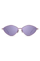 Givenchy GV Speed 57mm Geometric Sunglasses in Shiny Pink /Smoke Mirror at Nordstrom