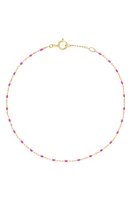 Bony Levy 14K Gold Enamel Chain Bracelet in 14K Yellow Gold Pink at Nordstrom, Size 7