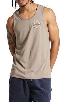 Brixton Crest Graphic Tank Cinder Grey/Off White at Nordstrom,