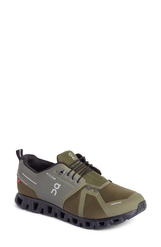 On Cloud 5 Waterproof Running Shoe Olive/Black at Nordstrom,