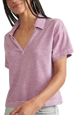 Marine Layer Boxy Cotton Polo T-Shirt Lavender Mist at Nordstrom,