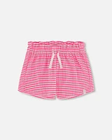 Deux Par Deux Girl's Crinkle Jersey Short Vichy at Nordstrom